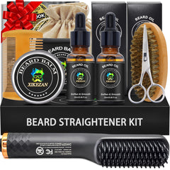 XIKEZAN beard kit straightener setup for effortless grooming and smoother beard styling