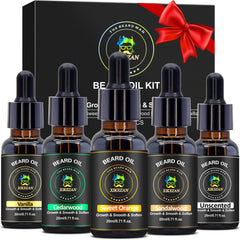 Xikezan beard oil sandalwood bottle for a calm, woody scent and smoother beard.