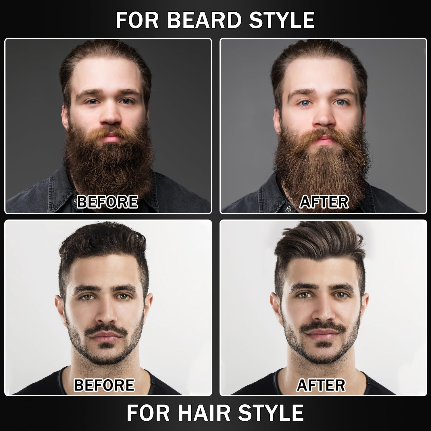 XIKEZAN beard straightener heat settings image shows adjustable temperatures for soft to thick beards.