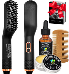 XIKEZAN beard-straightener-kit-front view for quick grooming and all-in-one care