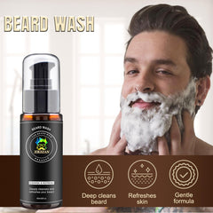 XIKEZAN beard wash shampoo bottle shown for refreshing cleansing and beard care