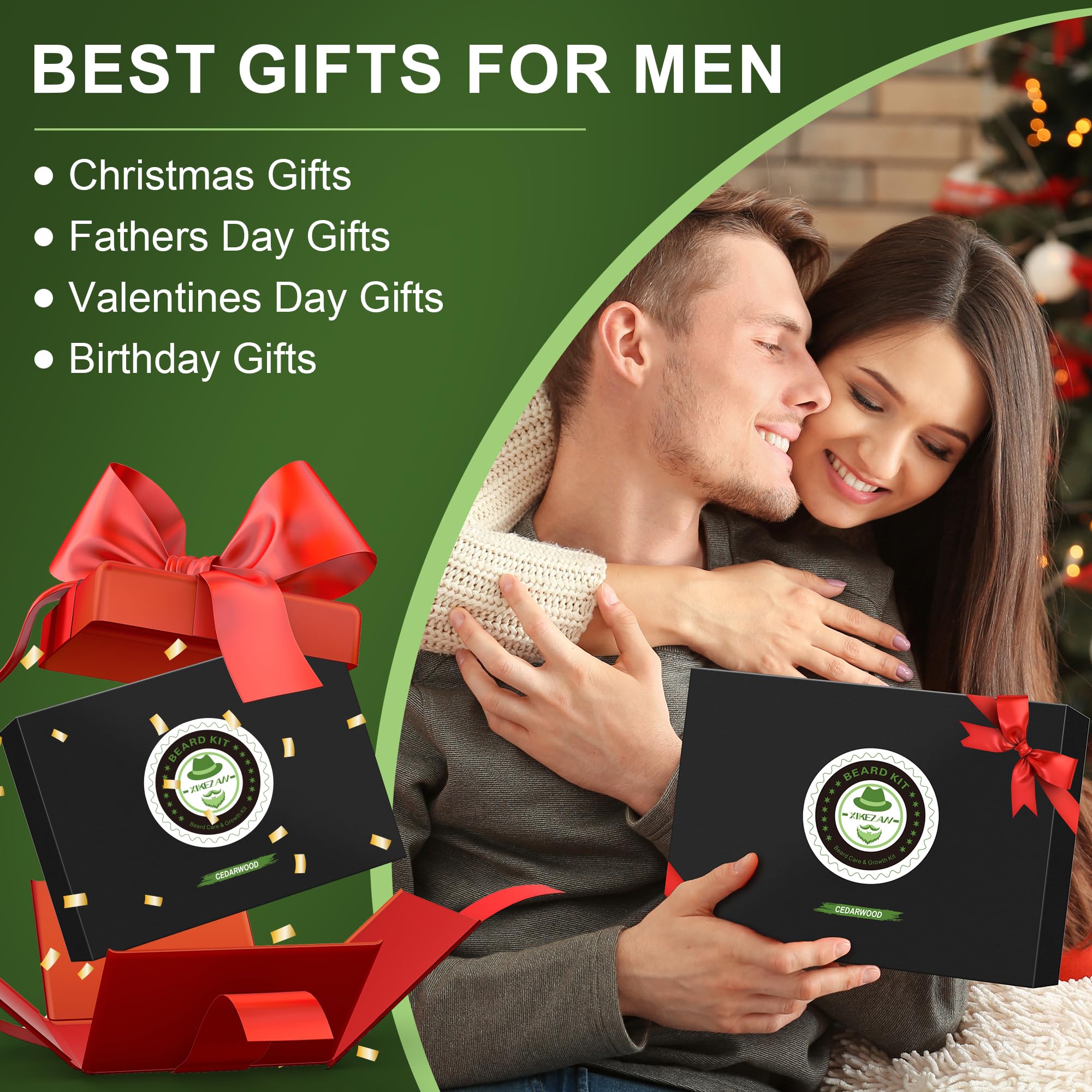 Xikezan gift box shown, presenting a premium beard care set for gifting.