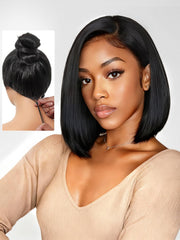 Xinjiju Bob wig wear-and-go glueless design for busy mornings.