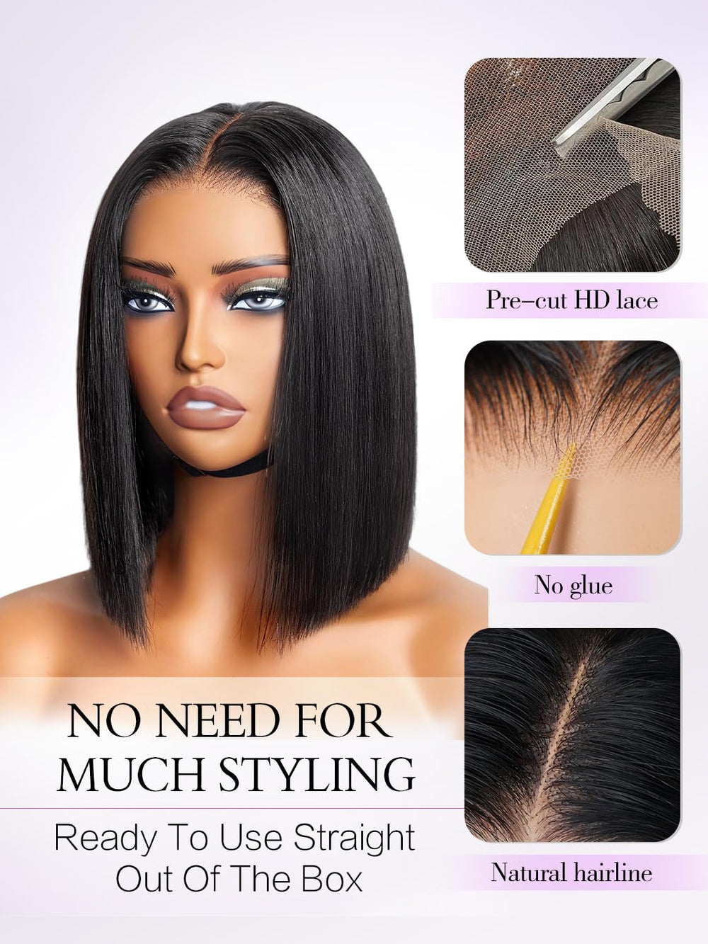 Xinjiju HD lace 6x4 front wig blends with skin for natural part.