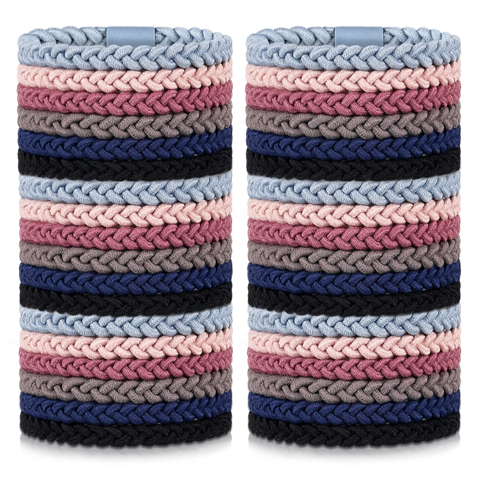 Xinnun 48pcs braided hair ties pack in bright colors for secure, comfortable ponytails.