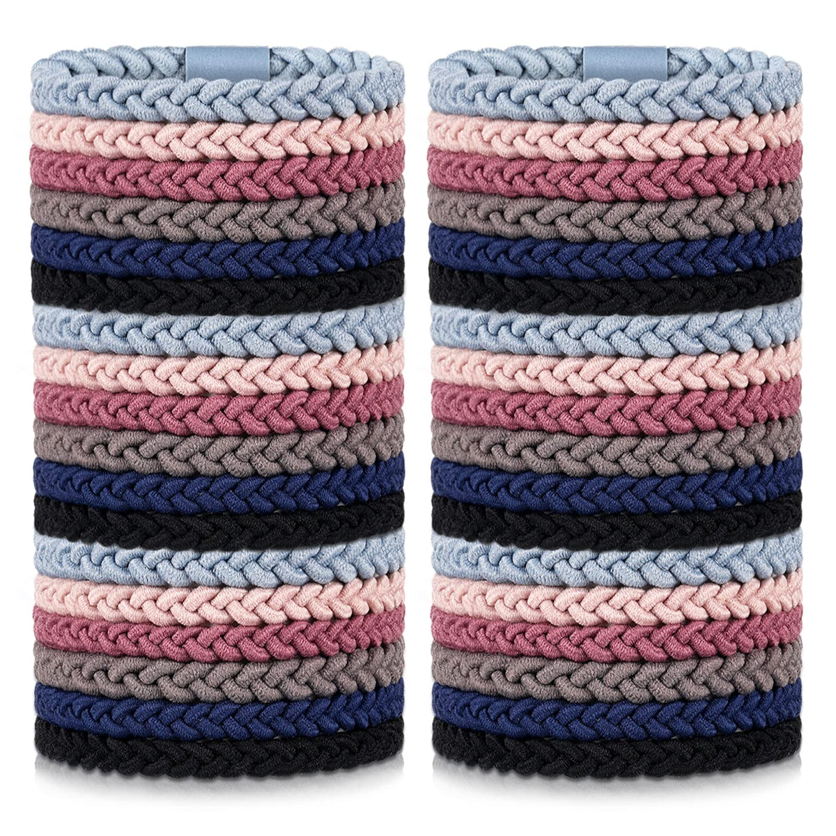 Xinnun 48pcs braided hair ties pack in bright colors for secure, comfortable ponytails.