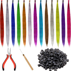 Xinnun 52-pcs feather kit packaging with vibrant colors for hairstyles