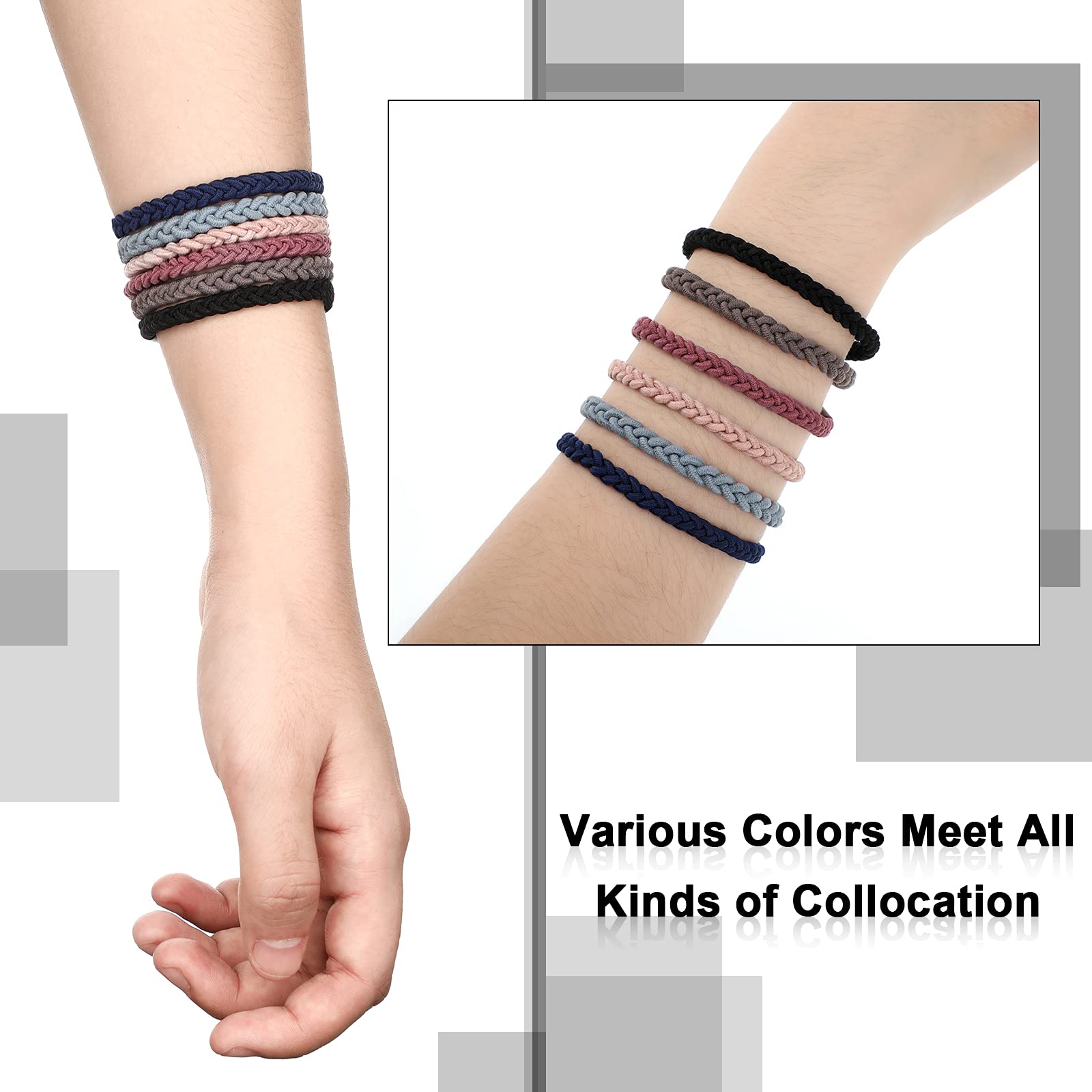 Xinnun hair ties worn as chic wrist accessories between uses.