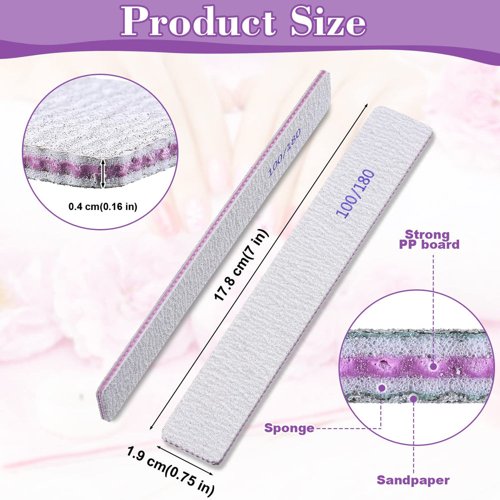 Xinnun nail files 100/180 grit for efficient shaping and smoothing