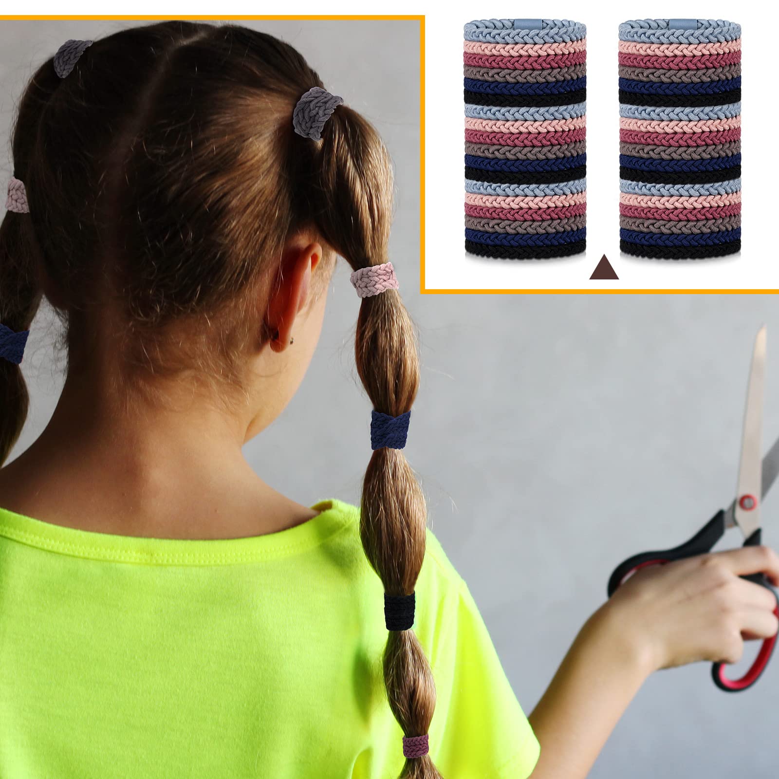 Xinnun nylon hair ties closeup showing durable, colorfast material.