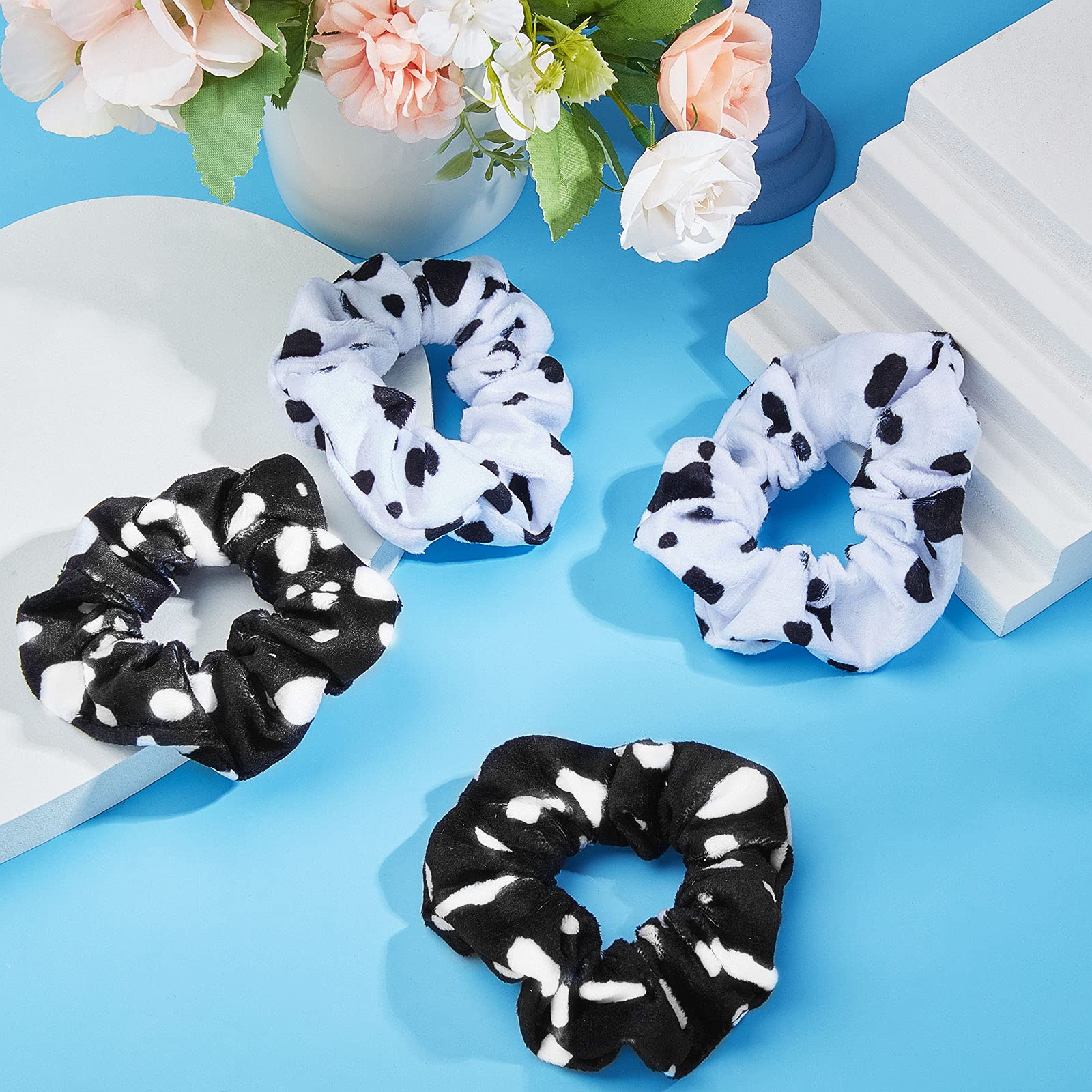 Xinnun one-size elastic scrunchies fit most hair types with comfortable stretch.