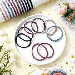Xinnun soft stretch hair ties provide gentle hold without snagging during workouts.