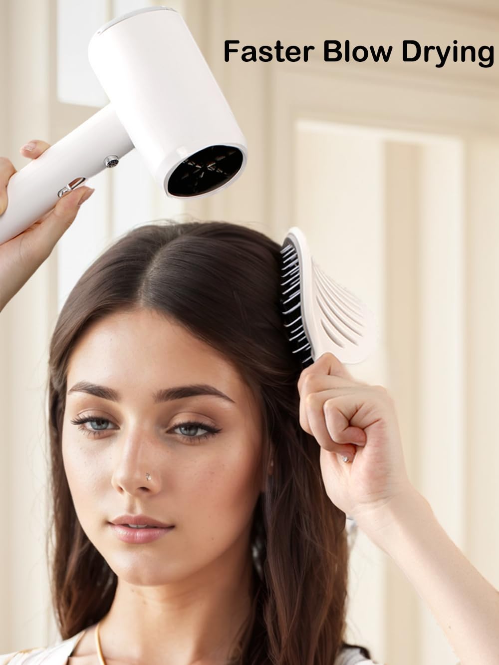 Xinqirity curved vented detangler brush designed for faster blow drying.