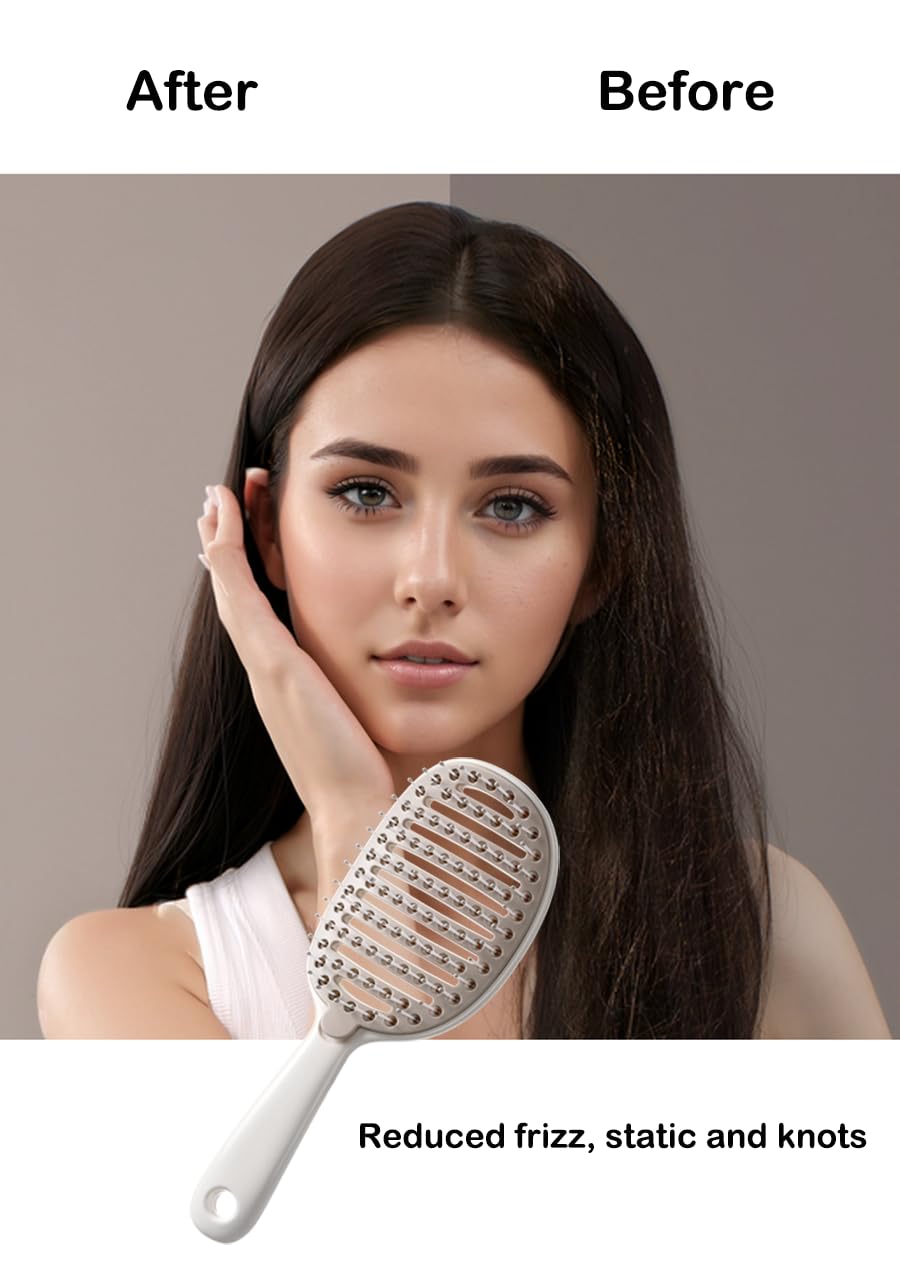 Xinqirity detangler brush features flexible bristles glide through hair with less pulling.