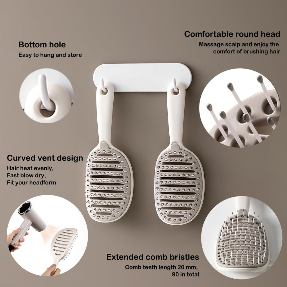 Xinqirity hair brush with blow-drying friendly curved design for heat flow.