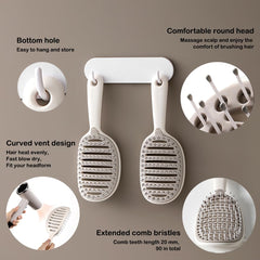Xinqirity hair brush with blow-drying friendly curved design for heat flow.