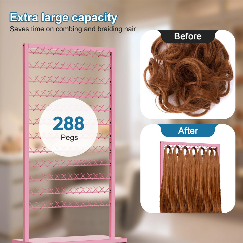 XINTUO braiding hair rack with drawers keeps tools and products within reach.