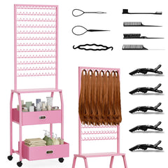 XINTUO portable braiding hair rack with wheels enables easy mobility for on-site styling.