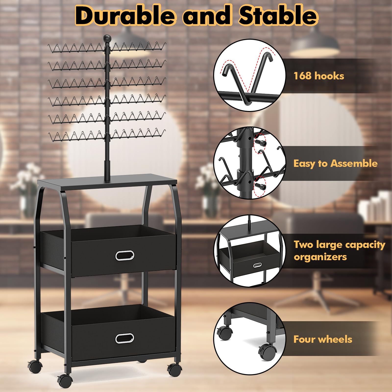 XINTUO rolling braiding stand supports efficient workspace organization in salons