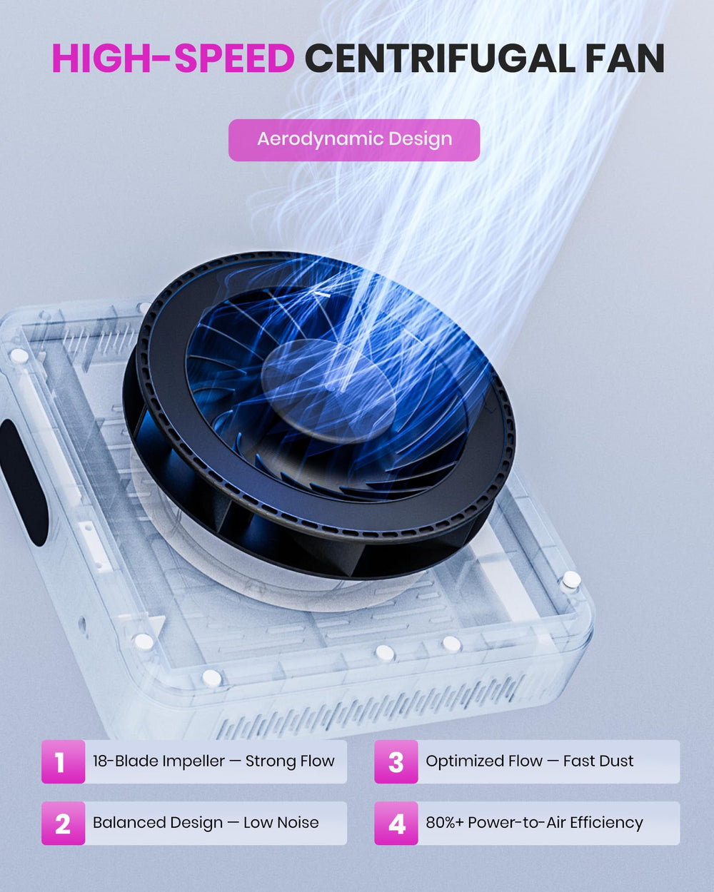 XISZMOG nail dust collector LED speed display helps tailor suction for services.