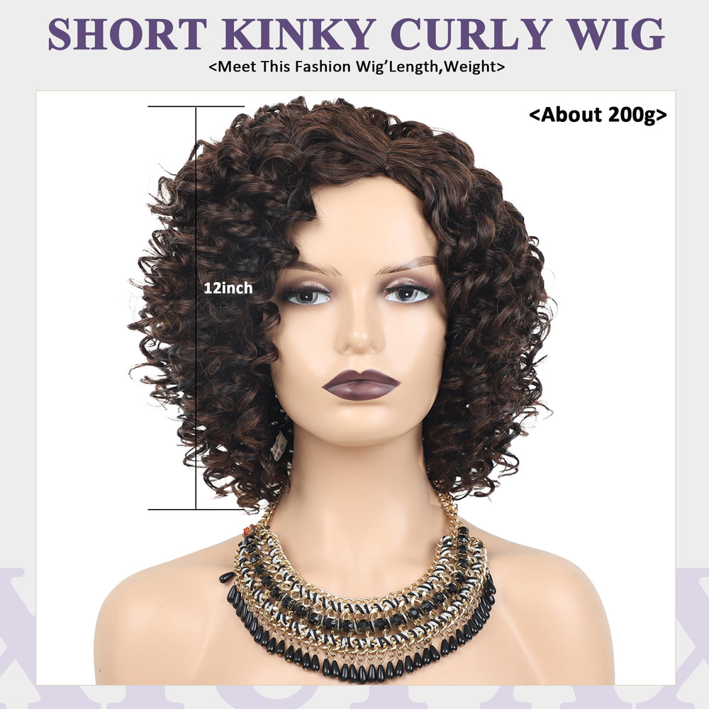 XIUFAXIRUSI peluca afro rizado natural marrón, estilo elegante diario