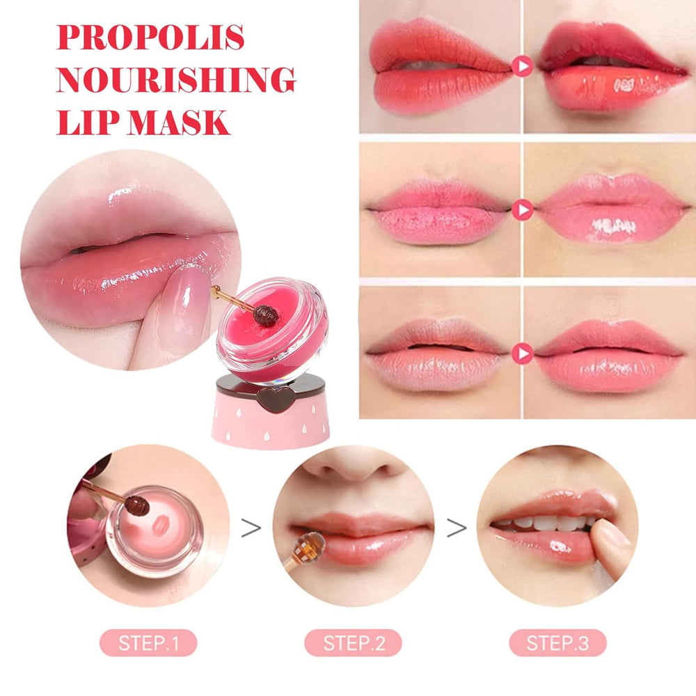 Xiuxixu lip sleeping mask at night demonstrates repair-ready lips by morning.