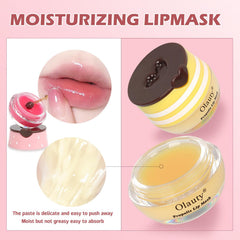 Xiuxixu propolis lip mask jar texture highlights rich moisture and quick absorption.