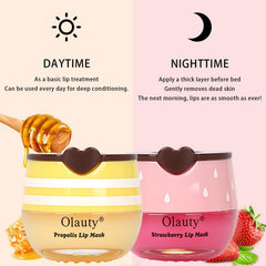 Xiuxixu Strawberry fruit extract lip balm adds hydrating flavor notes.