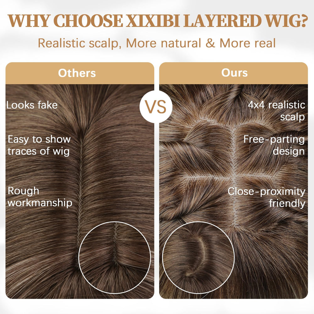 XIXIBI wig shows natural root gradient on ombre blonde for subtle realism.