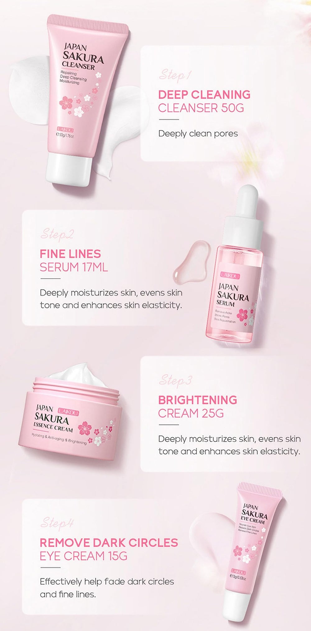 XJBD Japan Sakura Eye Cream tub—hydrating formula to support under-eye comfort.