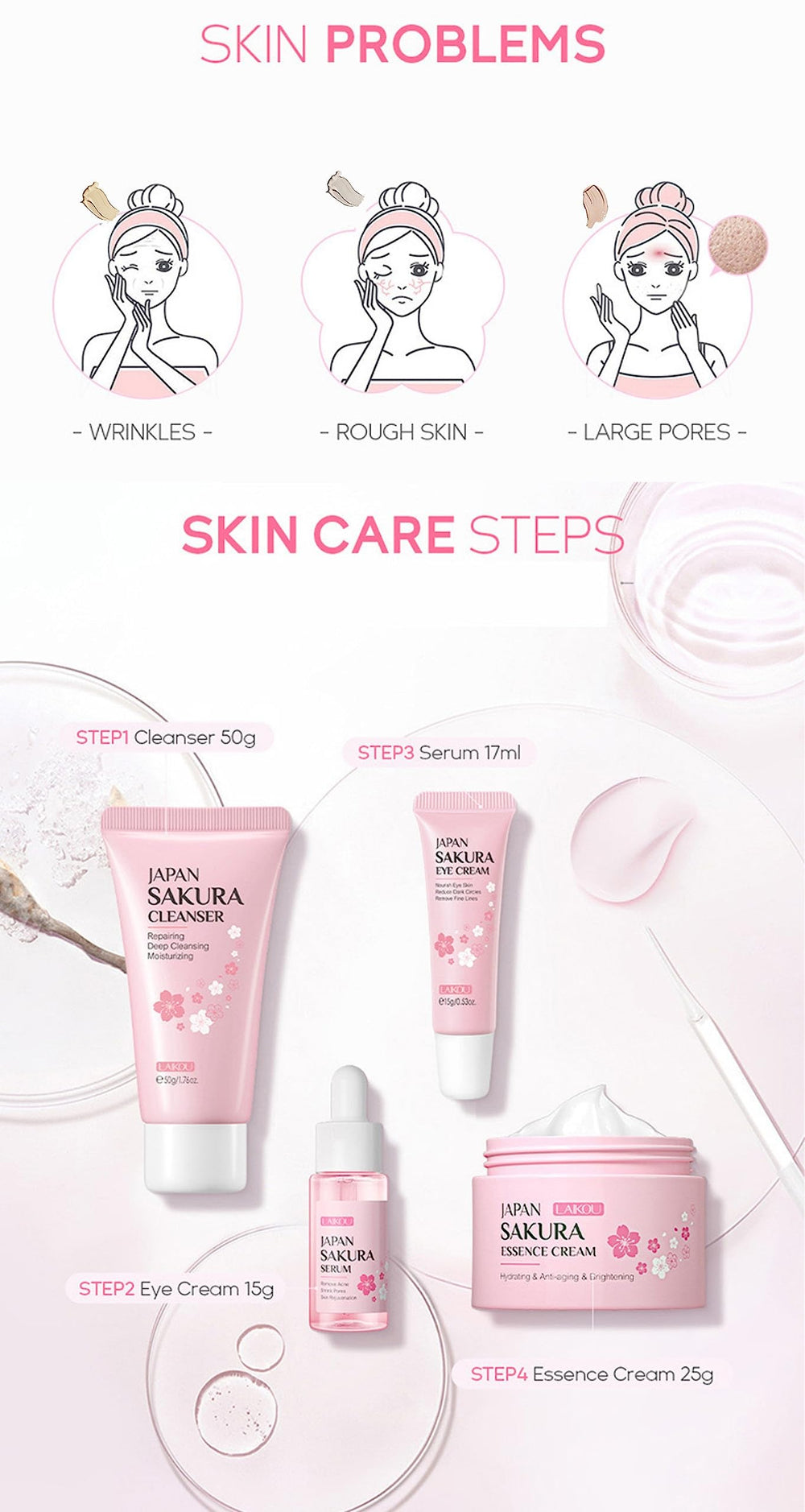 XJBD Japan Sakura Hydrating Cleanser close-up—gentle daily cleanse for sensitive skin mornings.