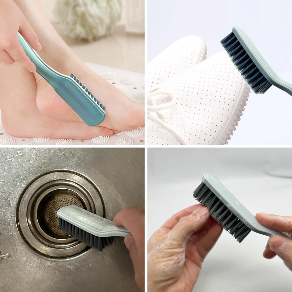 Xjinmin multi-purpose scrub brush handles kitchen laundry bathroom tasks.