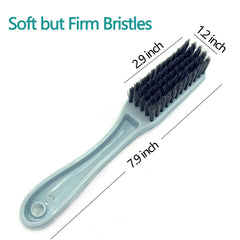Xjinmin nail brush curved blue handle provides easy control during scrubbing.