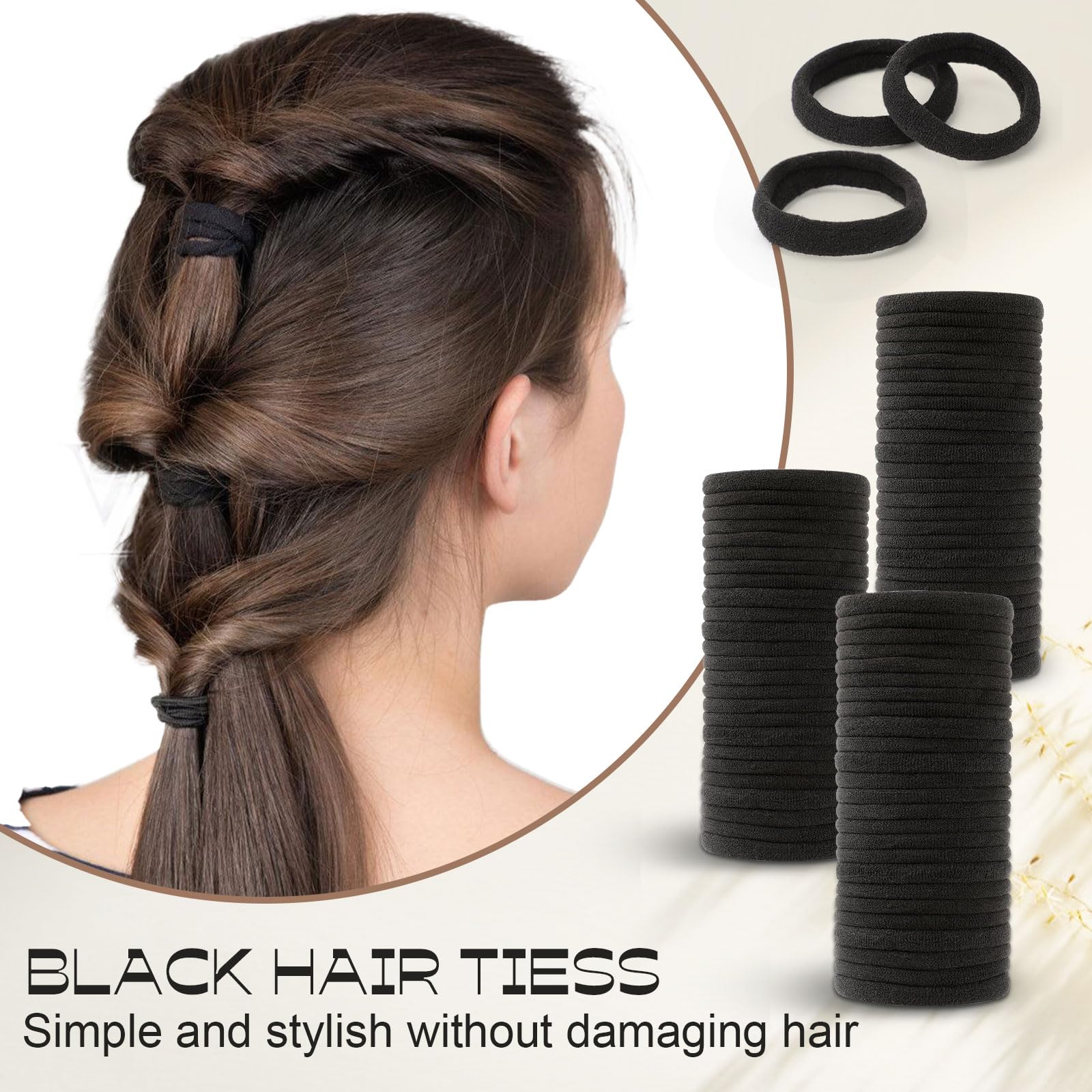 XLQXLYXXY thick-curly-hair-tie gently holds voluminous styles.