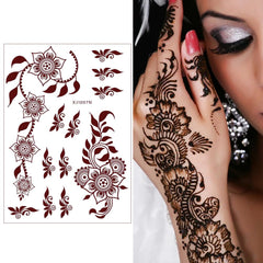 XMASIR henna pattern sheets with diverse brown designs for personalization.