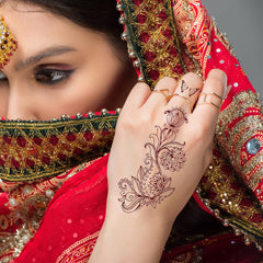 XMASIR henna stickers on skin showing quick transfer for event-ready art.