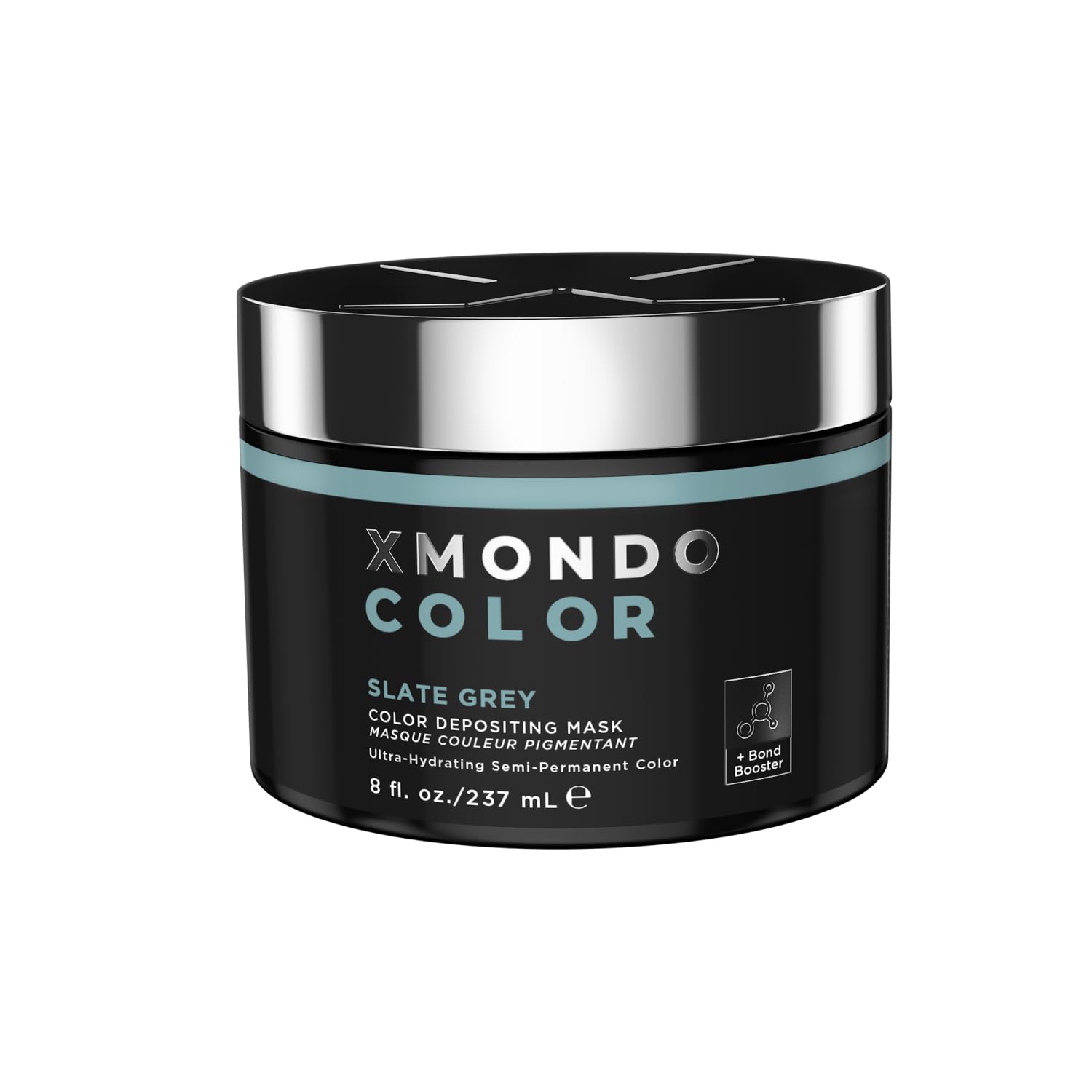 XMONDO Color Slate Grey depositing mask bottle showing pigment-depositing care for hair color