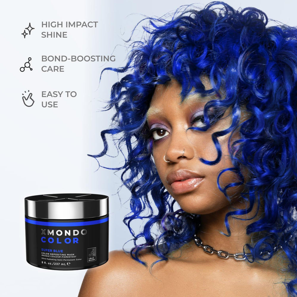 XMONDO Color Super Blue Mask contains hyaluronic acid to help retain moisture.