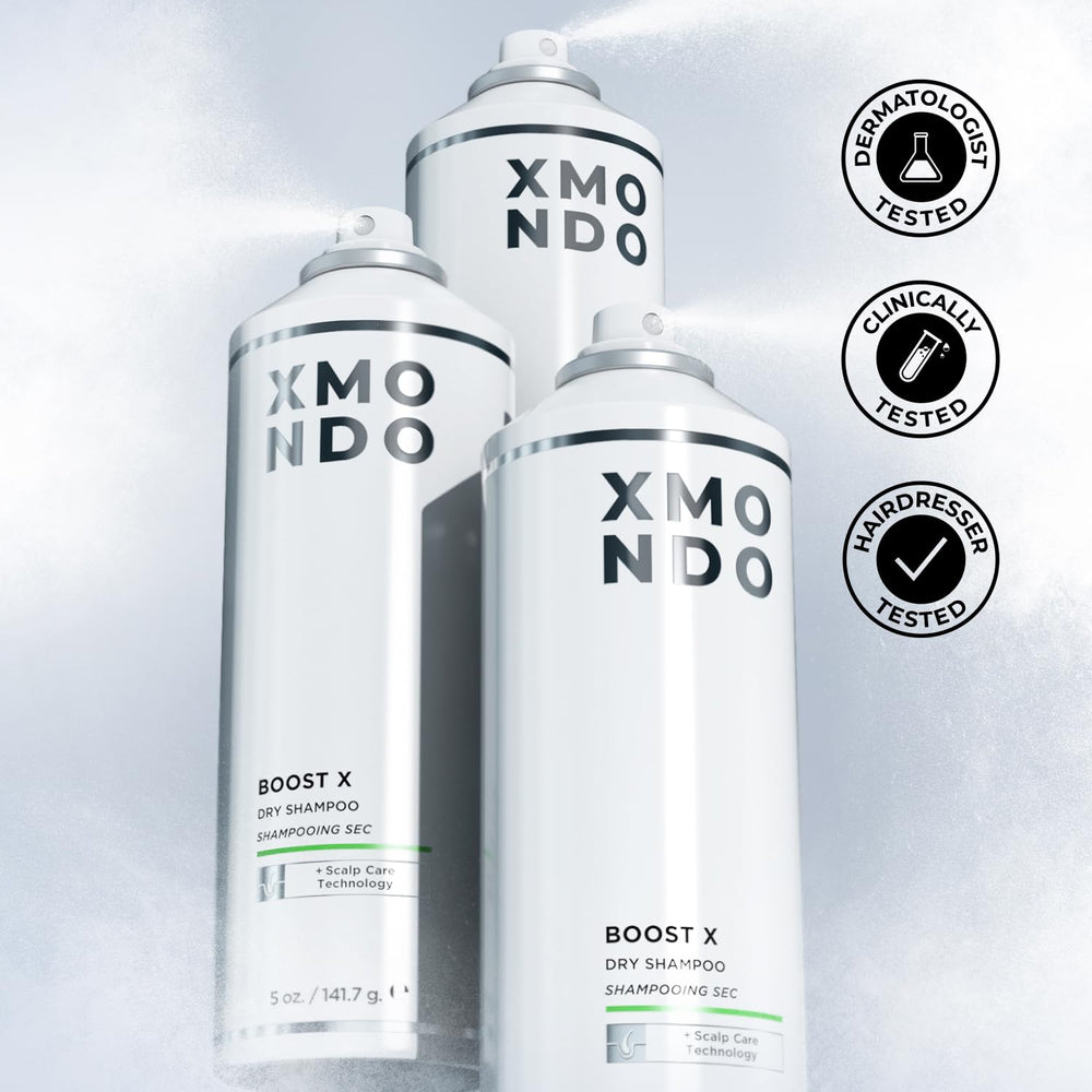 XMONDO Hair BOOST X Dry Shampoo fragrance notes include yuzu, jasmine, amber