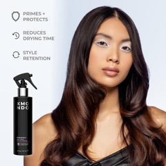 XMONDO Hair Forcefield Heat Shield finished-styled hair exhibiting smoothness and frizz control