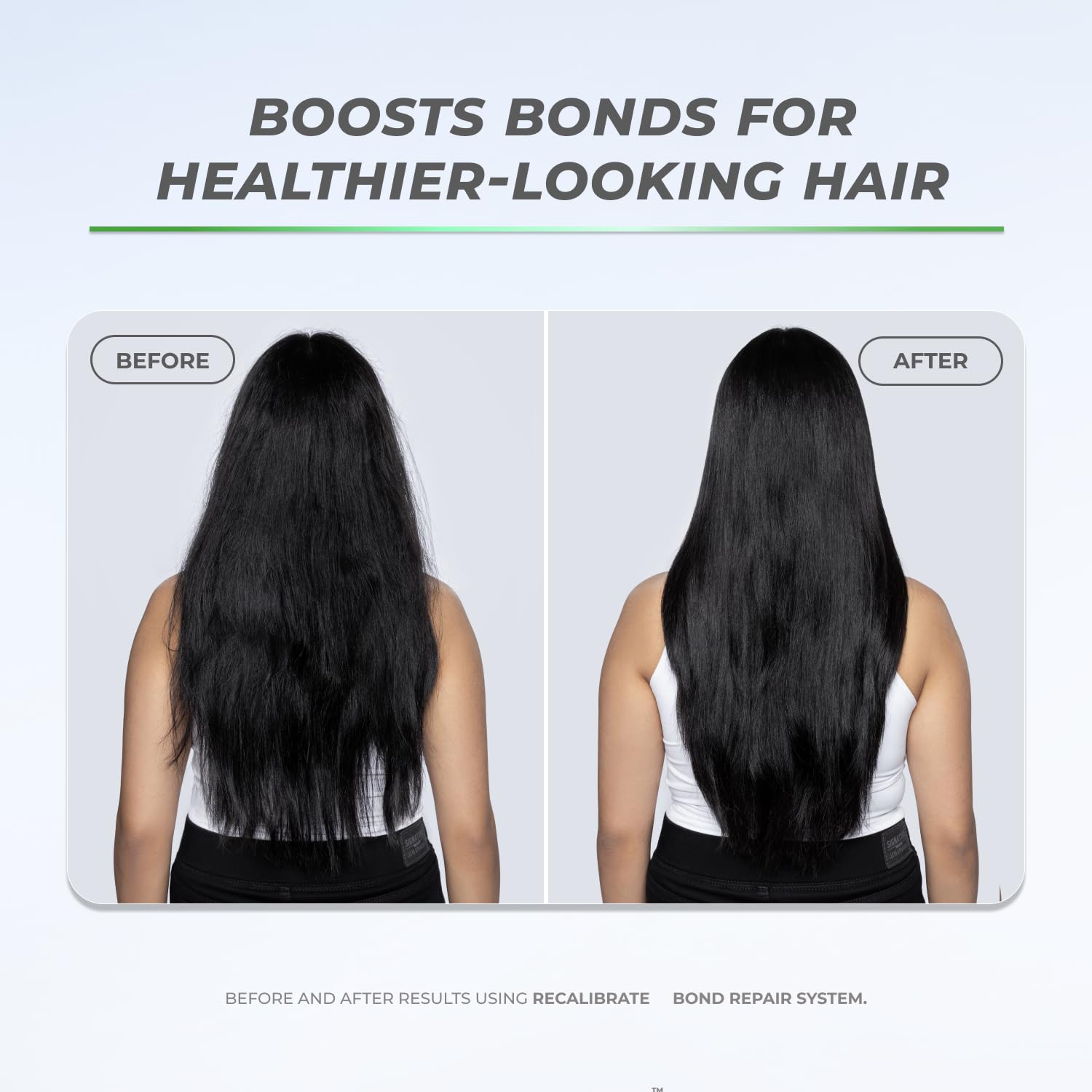 XMONDO Hair Recalibrate bond-building technology diagram—stronger internal bonds
