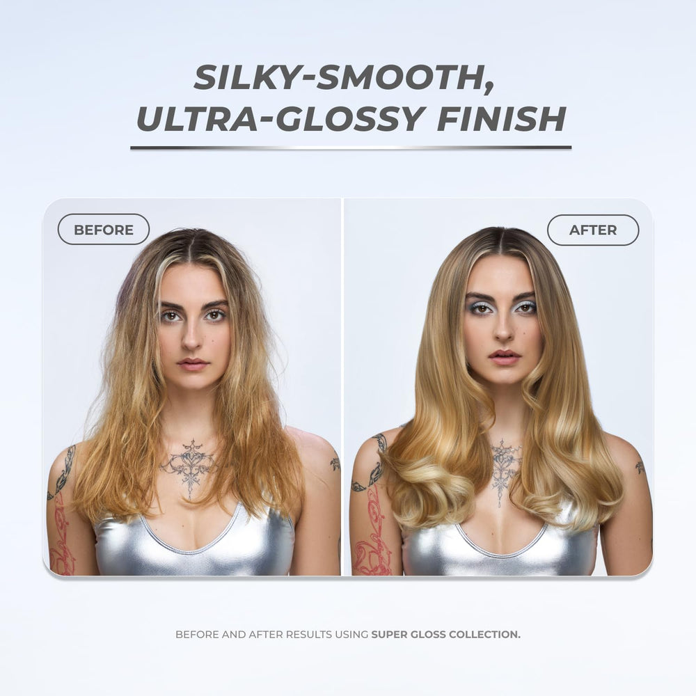 XMONDO Hair Super Gloss apply hair demonstrates even distribution for frizz control
