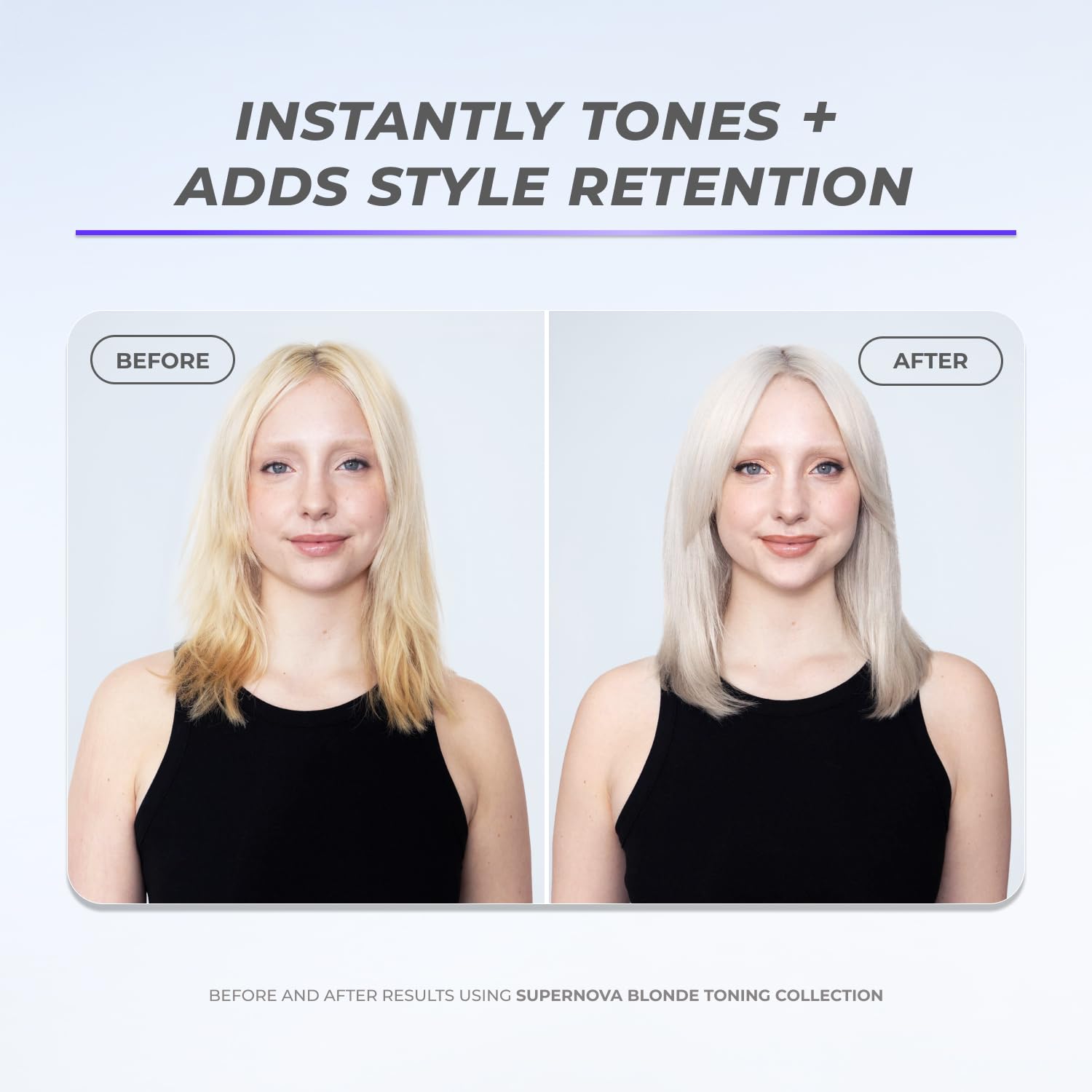 XMONDO Hair Supernova Blonde Toning Foam dispense shows easy application on damp hair.