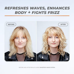 XMONDO Wavetech Mist frizz control close up on hair texture