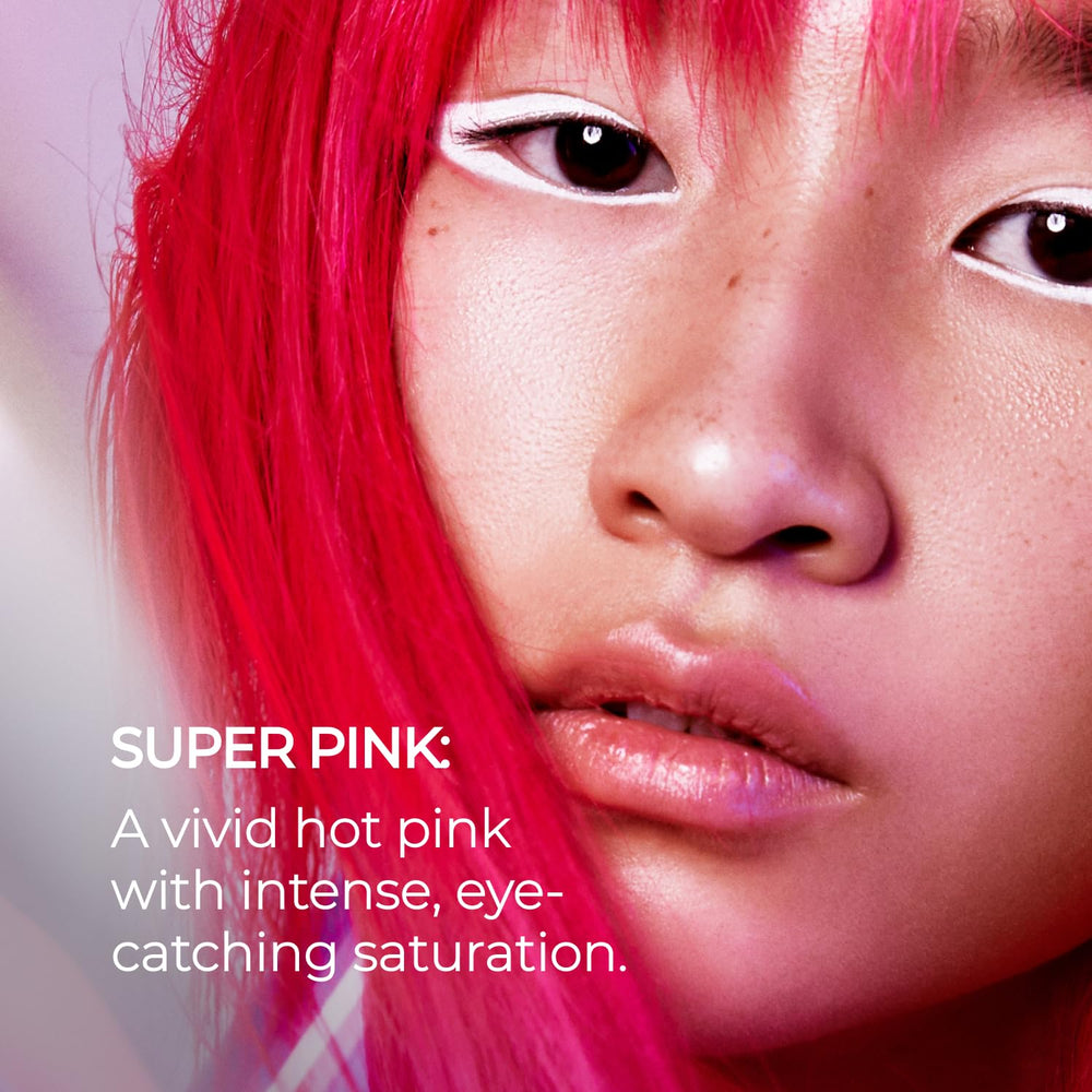 XMONDO Super Pink hair application steps image shows even distribution and bond-friendly formula.
