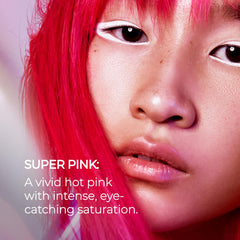 XMONDO Super Pink hair application steps image shows even distribution and bond-friendly formula.
