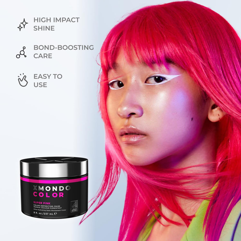 XMONDO Super Pink packaging showcases vegan, cruelty-free, clean formula.