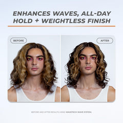 XMONDO Wave Foam close-up showing soft, weightless finish on hair.
