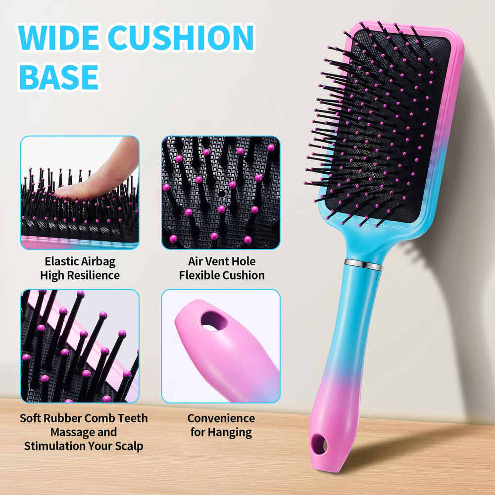 XMOSNZ detangling brush soft bristles ease knot removal on wet or dry hair