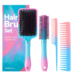 XMOSNZ hair brush set oval paddle close-up promotes smooth detangling and shine